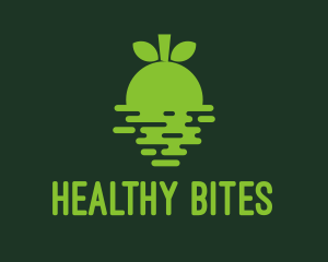 Nutritious - Green Fruit Sunset Horizon logo design