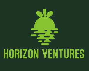 Green Fruit Sunset Horizon logo design