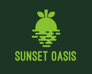 Green Fruit Sunset Horizon logo design