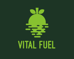 Nutritious - Green Fruit Sunset Horizon logo design