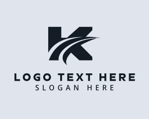 Letter K - Express Freight Highway logo design