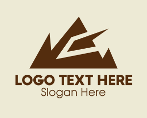 Brown - Geometric Mountain Range logo design