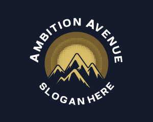 Ambition - Mountain Halftone Sun logo design