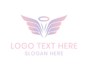 Heaven - Pastel Angel Wings logo design