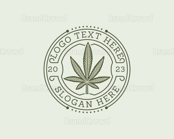 Medical Weed Emblem Logo