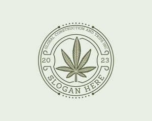Organic - Medical Weed Emblem logo design