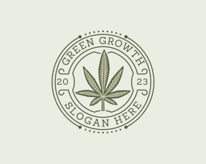 Medical Weed Emblem logo design