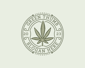 Medical Weed Emblem logo design