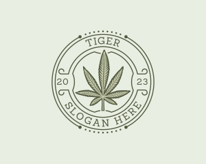 Cbd - Medical Weed Emblem logo design