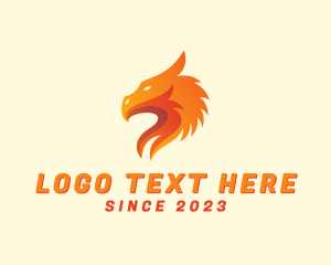 Mythical - Fire Dragon Phoenix logo design