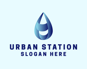 Water Droplet Refilling Station logo design