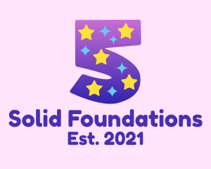 Kids Apparel - Colorful Starry Five logo design