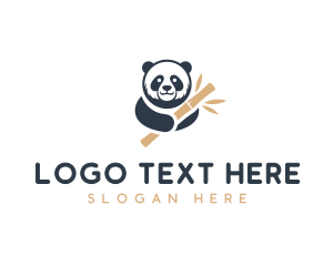 Animal - Panda Bamboo Safari logo design