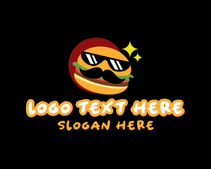 Mascot - Mustache Burger Food logo design