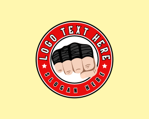 Badge - Boxing Fist Gym logo design