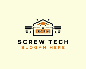 Drill Screw Construction logo design