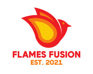 Flaming Flying Dove logo design