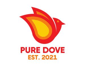 Dove - Flaming Flying Dove logo design