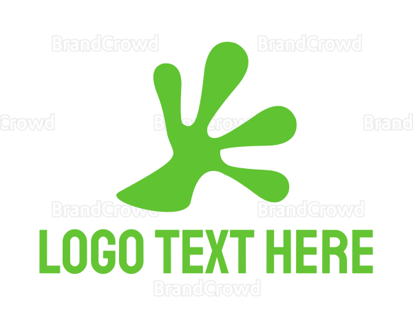 Green Frog Hand Logo