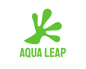 Amphibian - Green Frog Hand logo design