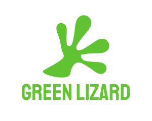 Iguana - Green Frog Hand logo design