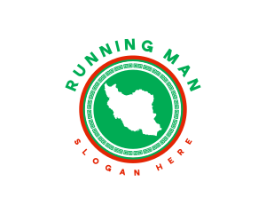 Iran Nation Map Logo
