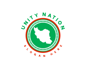 Iran Nation Map logo design