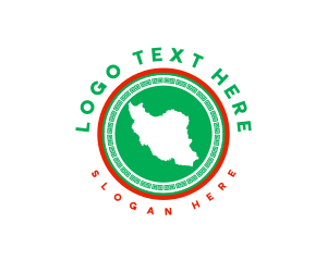 Country - Iran Nation Map logo design