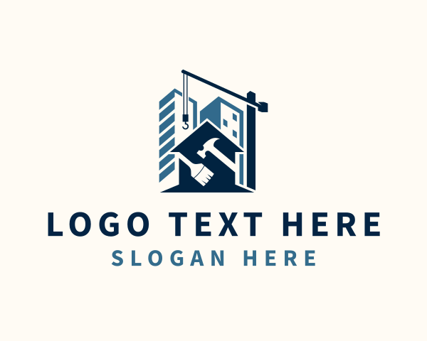 Carpentry - Construction Crane Builder logo design