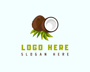 Healthy Coconut Fruit  Logo