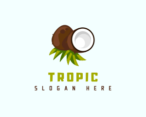 Healthy Coconut Fruit  logo design