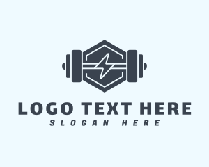 Gym Instructor - Thunderbolt Barbell Fitness logo design