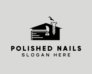 Hammer Construction Nail Tools logo design