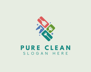 Cleaning Tools Housekeeping  logo design