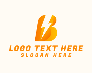 Electricity - Thunder Volt Letter B logo design