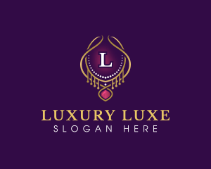 Luxury Necklace Jewelry logo design