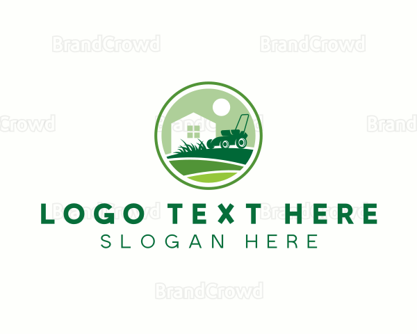 Grass Lawn Mower Logo