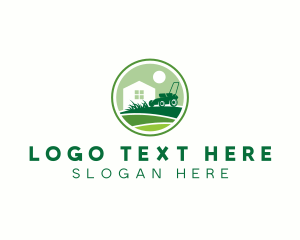 Turf - Grass Lawn Mower logo design