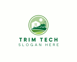 Trimmer - Grass Lawn Mower logo design