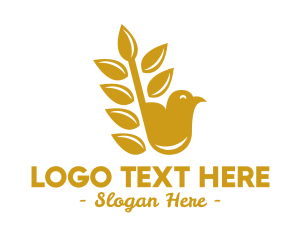 Restaurant - Gold Bird Wheat logo design