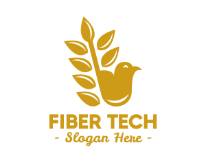 Fiber - Gold Bird Wheat logo design
