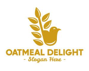 Oatmeal - Gold Bird Wheat logo design