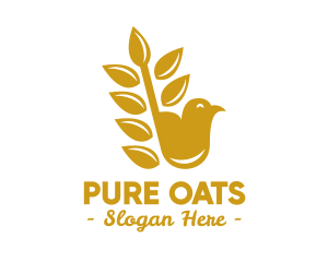 Oatmeal - Gold Bird Wheat logo design