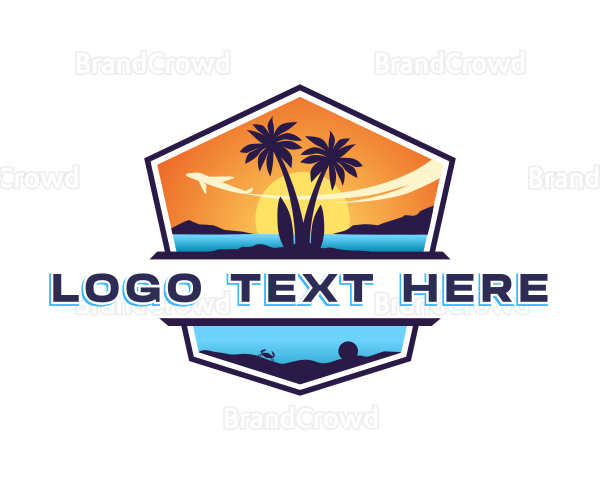 Beach Resort Travel Logo