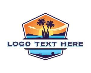 Beach Resort Travel Logo