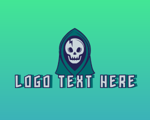 Skate - Scary Halloween Gaming Skull logo design