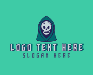 Skate Shop - Halloween Gaming Skull logo design