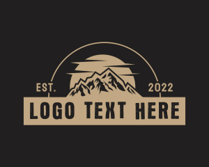 Hiking - Mountain Peak Sunset logo design