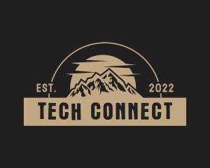 Campground - Mountain Peak Sunset logo design