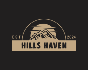 Mountain Peak Sunset logo design